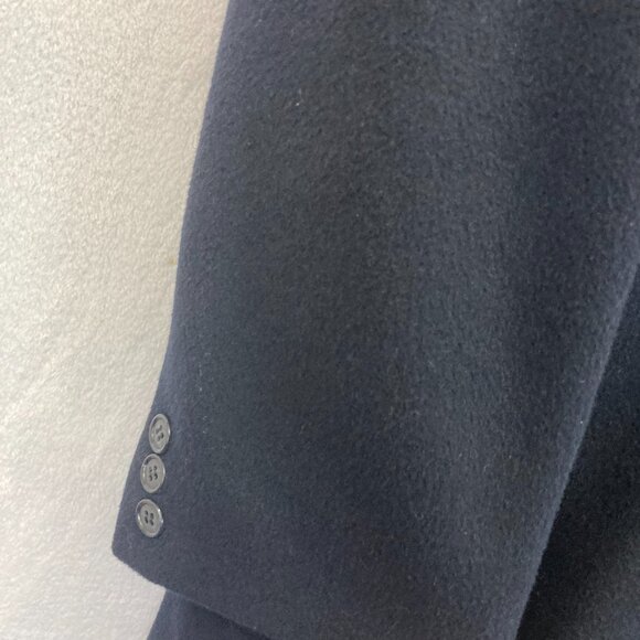 Allyn Saint George Black Cashmere Blend Notch Trench Coat Mens 38 S Overcoat - Picture 7 of 16